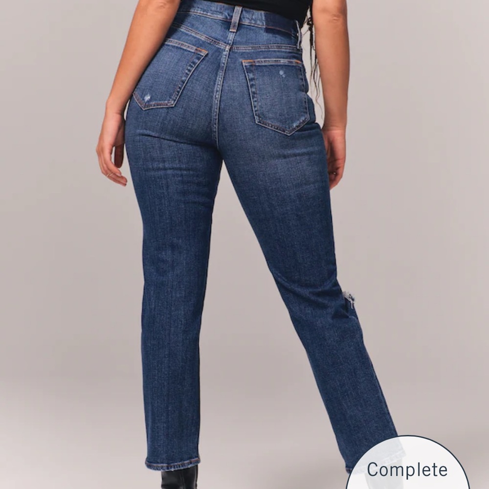 Abercrombie Curve Love Ultra High Rise Ankle Straight Jean